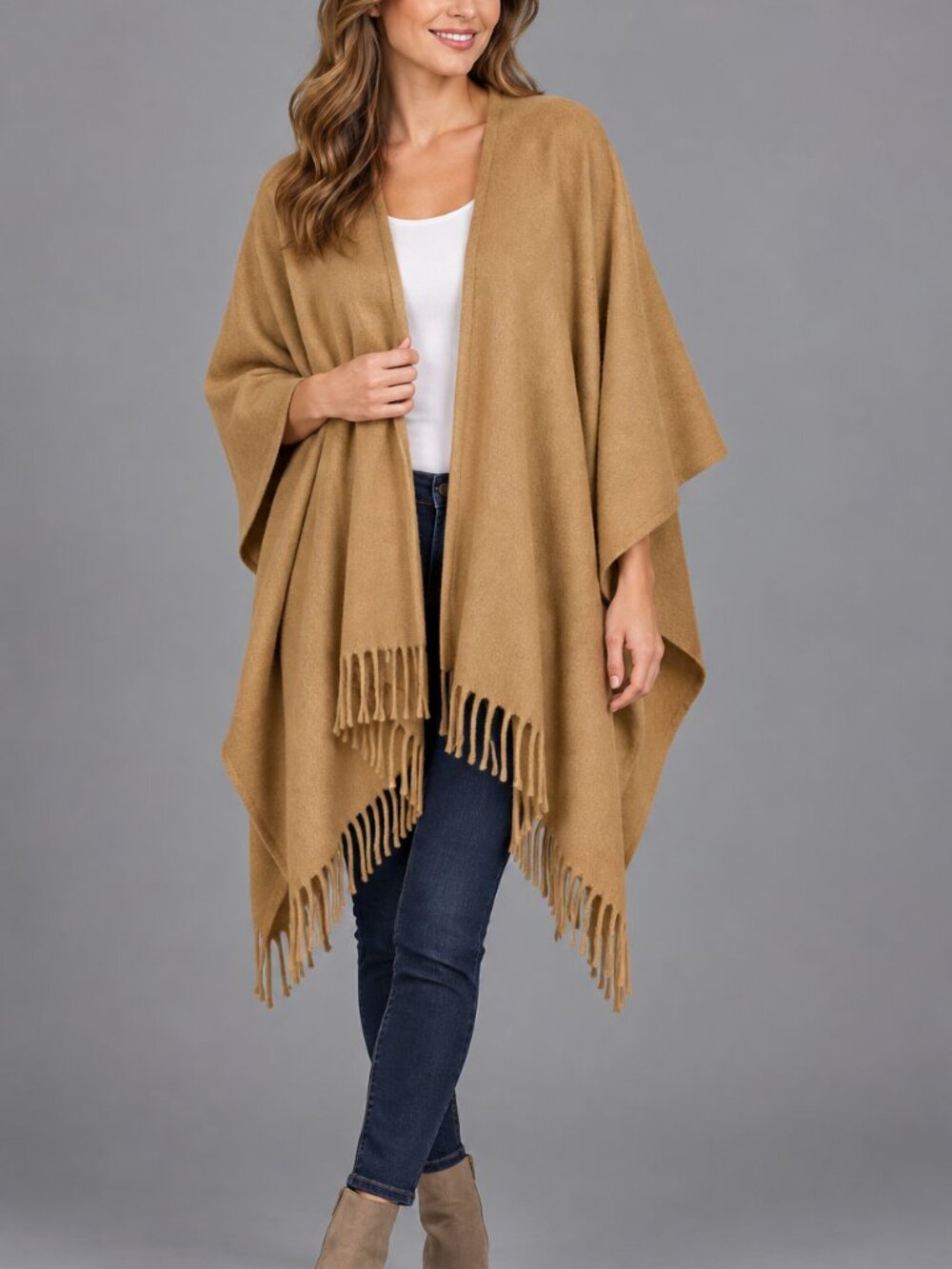 James Pringle Weavers 100% Wool Cape Wrap Made in Scotland Fringe